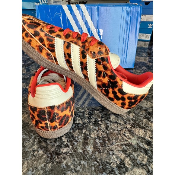 Adidas Samba OG W Leopard Print Pony Hair Sneakers JI2734 Brown Mens 7.5 W 8.5 - Picture 5 of 10
